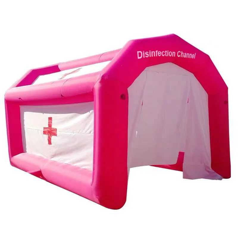 Inflatable disinfection tunnel with electronic disinfection machine