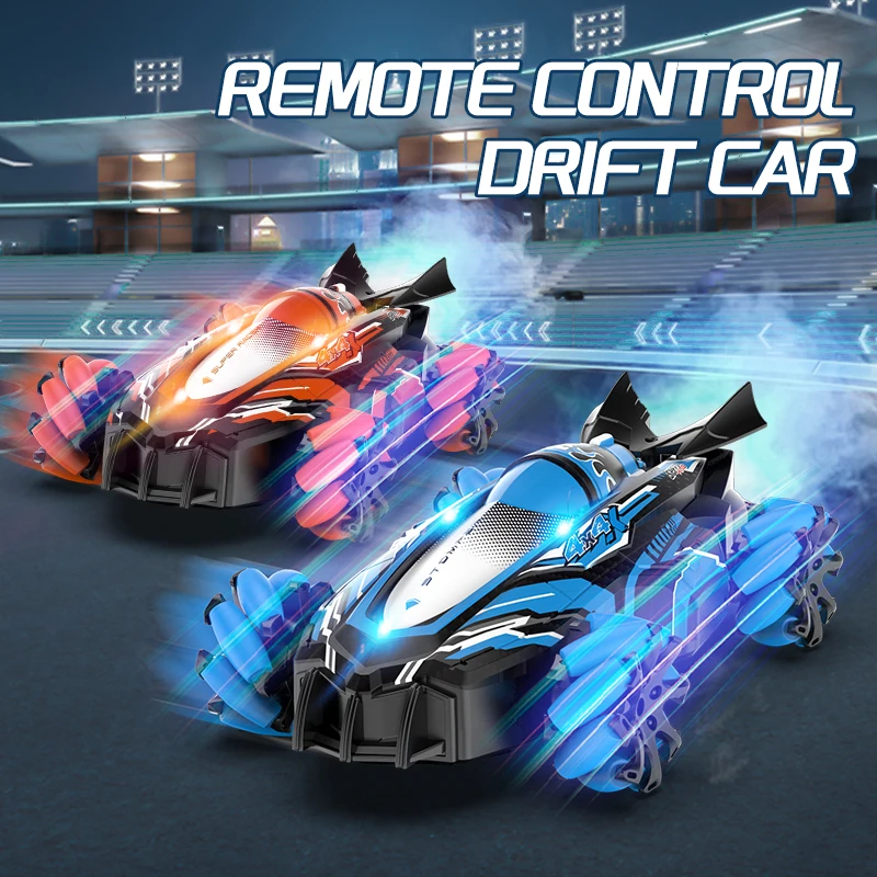 Adjustable Speed Racing Stunt Car Toy Universal Rocker Light Music USB Cable Four-Wheel Drive Spray Drift Remote Control