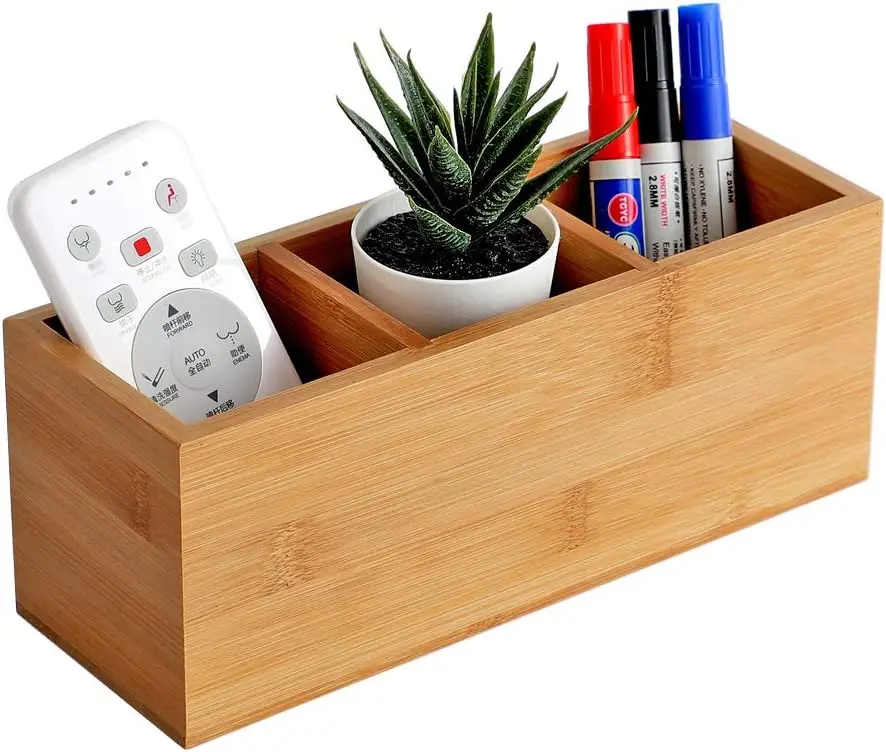 Wood Pen Pencil Holder Stand Multi Purpose Natural Wood Pencil Cup Pot Desk Organizer Storage Box