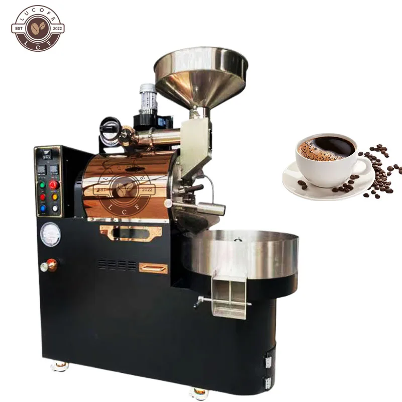 Commercial Electric Gas Mini Coffee Roasting Machine Small  Coffee Roaster 3kg One Time for sale