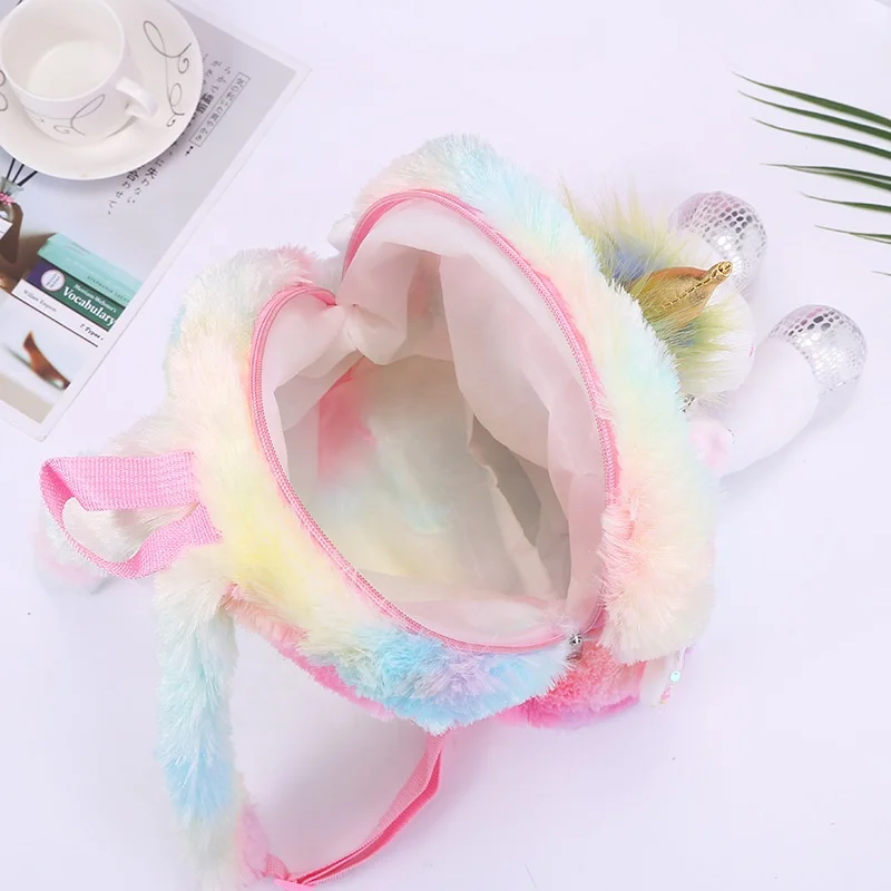unicorn animal plush backpack hot sale new children plush backpack cartoon bags kids custom plush backpack