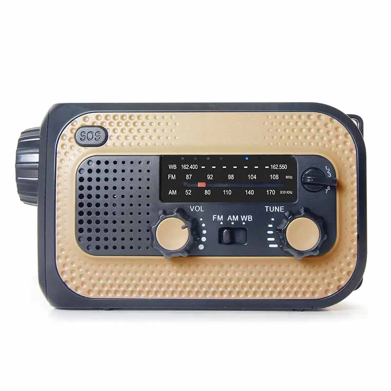 Модное портативное уличное домашнее радио с ручным управлением AM/FM-радио прогнозом погоды и трехскоростным затемненным фонариком
