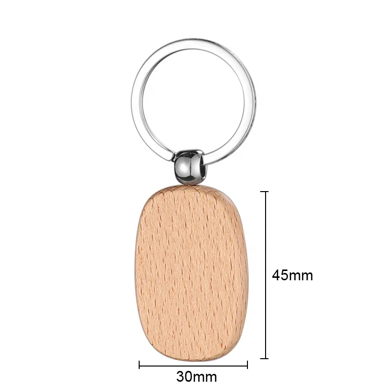 Door Opener Keychain Wooden DIY Logo Marking For  Laser Engraving