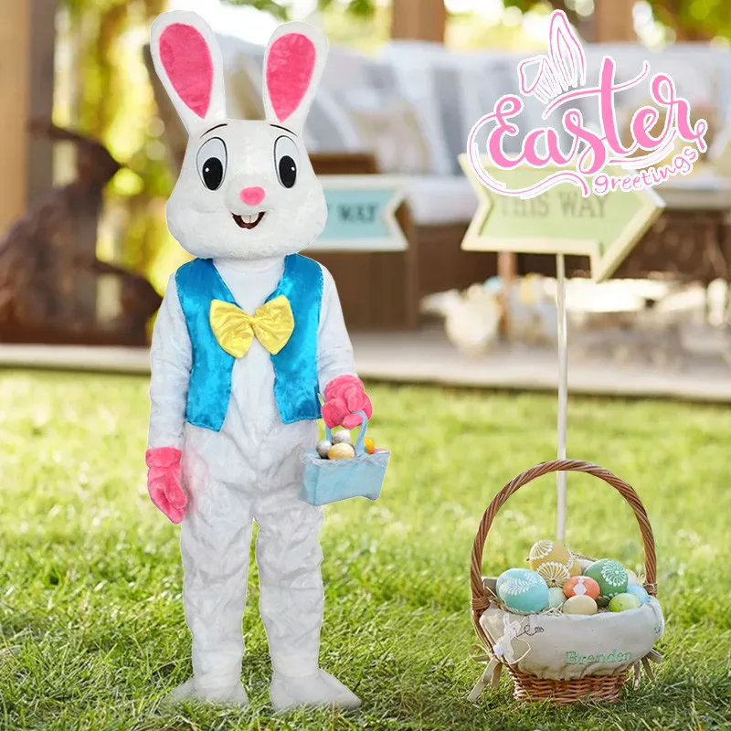 Hot Sale Soft Plush Rabbit Costume Adult Wear Walking Mascot Costume Easter Bunny Costume