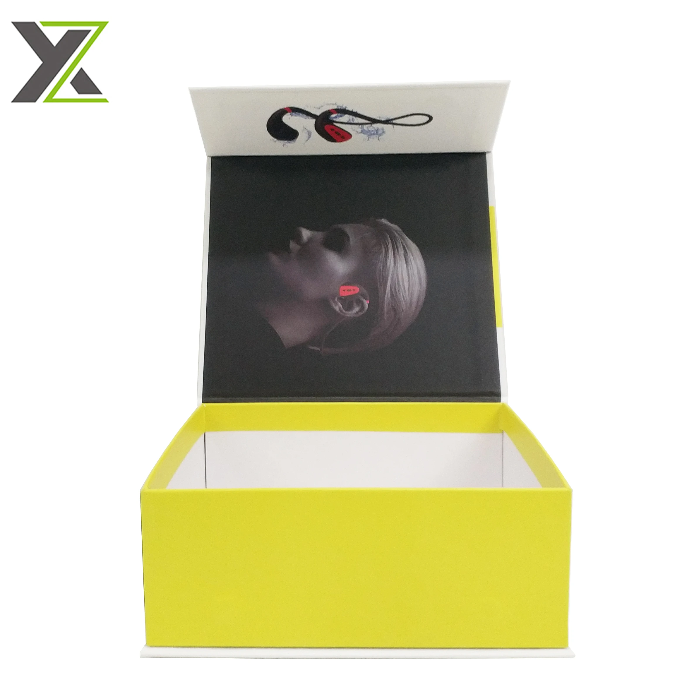 Custom printed headset sport headphones magnet closure cardboard gift boxes