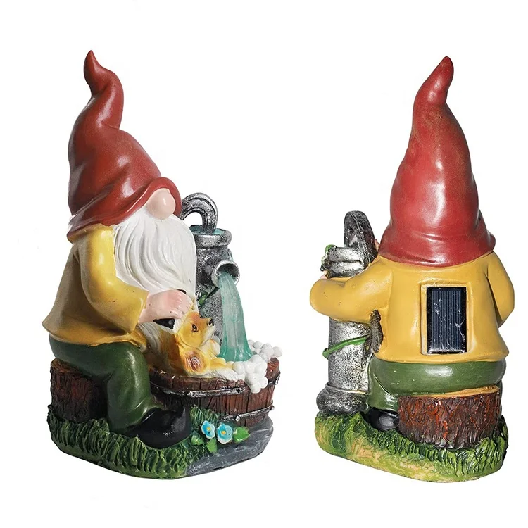Solar resin ornaments factory manufactures various resin accessories craft garden dwarf statues