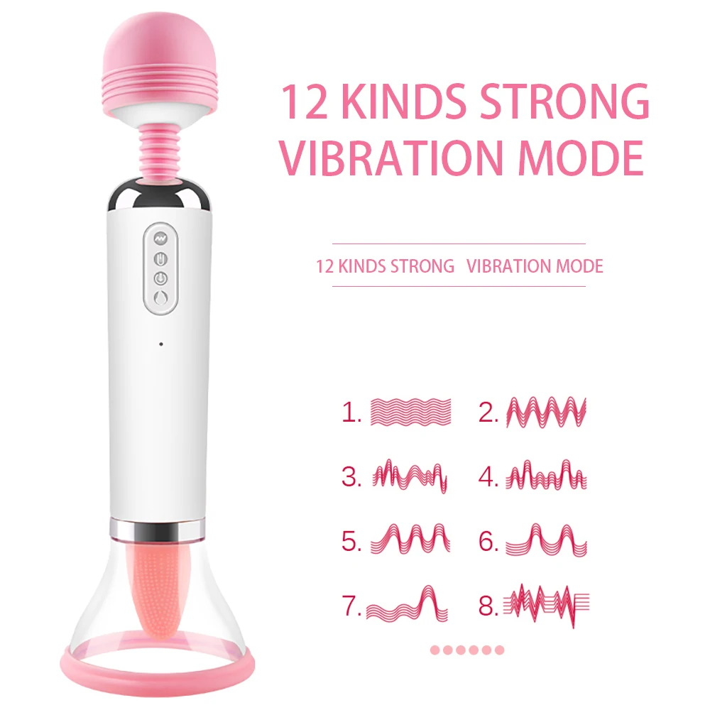 3 In 1 Tongue Licking Sucking Vibrator Clitoris Stimulation AV Wand Massager Female Masturbator Women Vibrator Adult Sex Toys