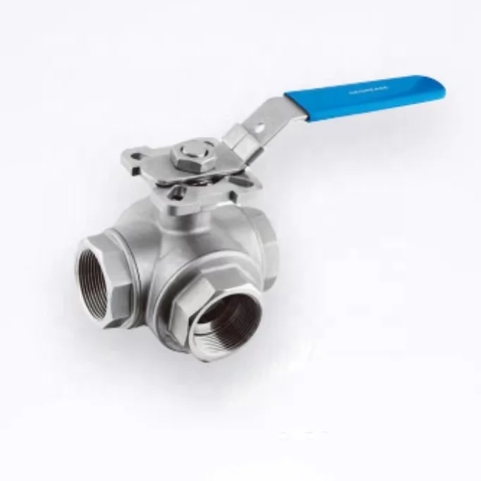 WAMAKASTU OEM 1/4 Water Steam Air Oil Gas stainless steel 1inch Female male threaded 3 way Manual ball valve long handle