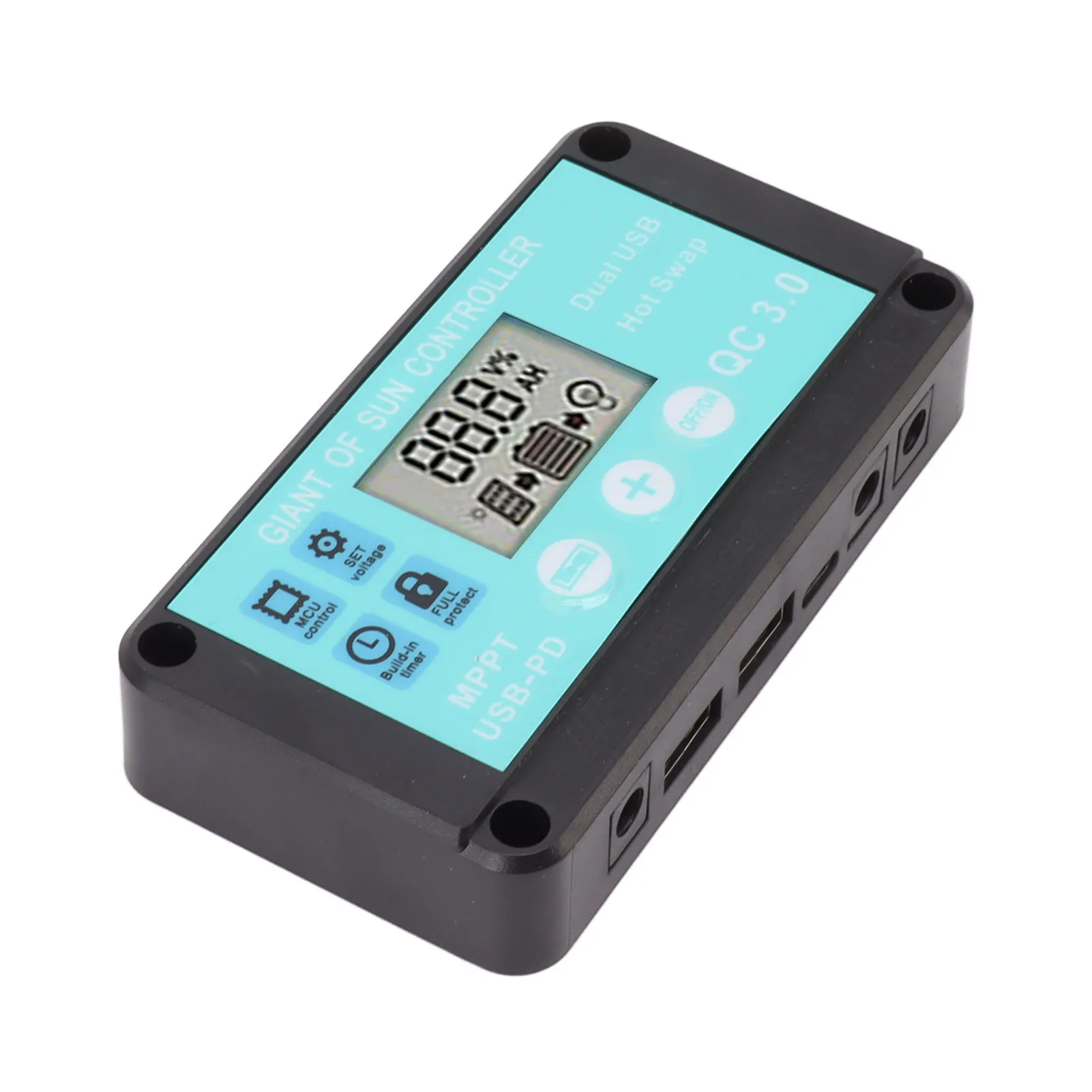 MPPT Solar Charge Controller 10-100A 12V/24V Multiple Protection Solar Regulator LCD Screen Fast Charging 3.0 Battery Charger