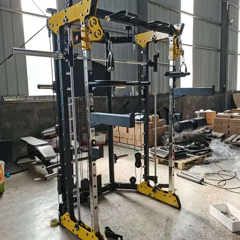 Integrated Multi Functional All-In-One Fitness Equipment Smith Machine Squat Rack Body Building Functional Power Rack
