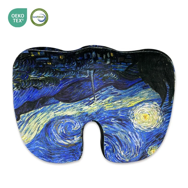 Printed Beautiful Starry Sky Indoor Outdoor Stadium Chair Bench Memory Foam Seat Cushions for Tailbone Pain