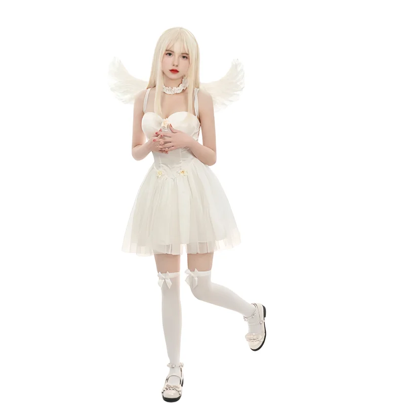 New Dark Angel costume drag black elf costume role play fancy dress party Halloween costume