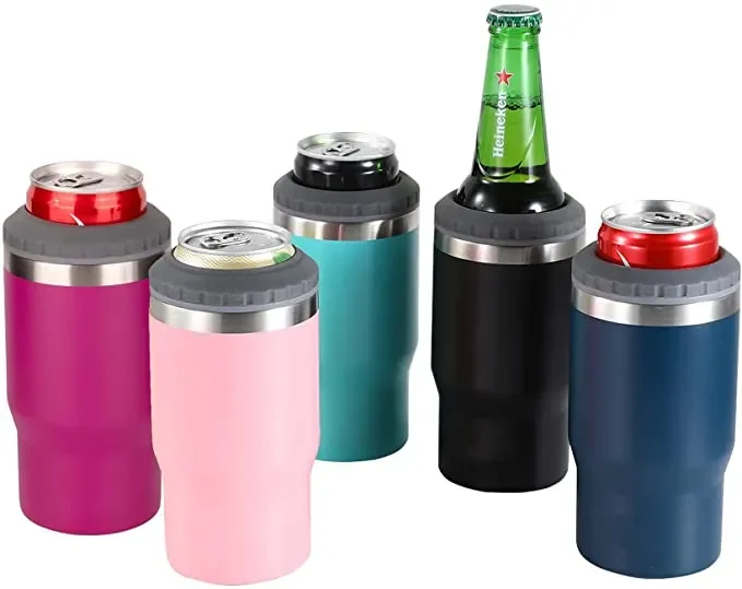 2023 Best Selling 4 in 1 16oz can cooler sublimation stainless steel beer can cooler insulated mug with insulated can coolers