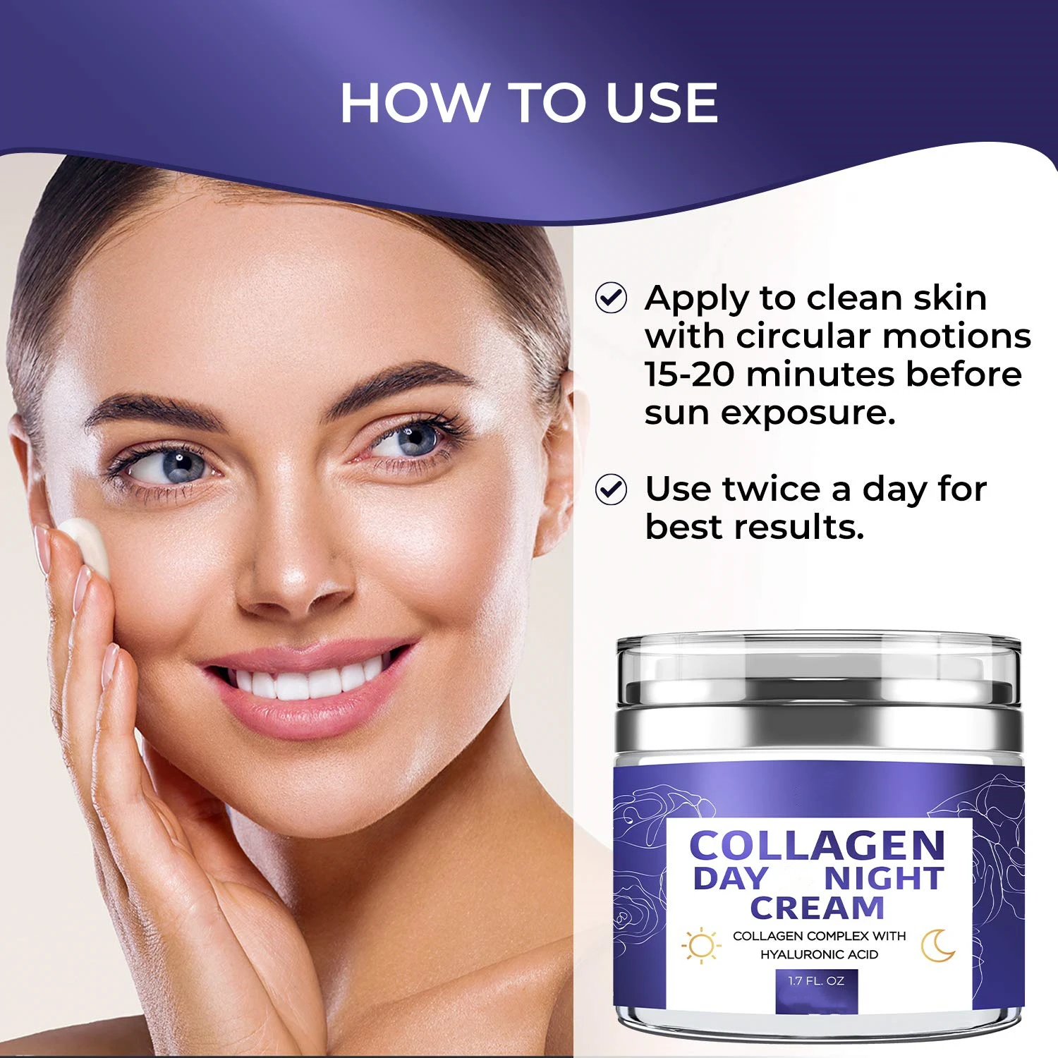 Korean Anti Aging Skin Whitening Tightening Glowing Day And Night Vitamin E Collagen Face Facial Repair Cream