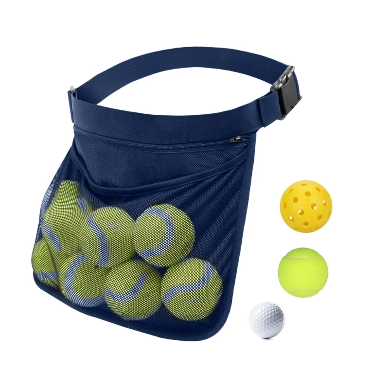 Waist Tennis Ball Pouch Adjustable Waist Pickleball Bag Holds 6-8 Balls Tennis Strap For Storage Tennis And Pickle Ball Running