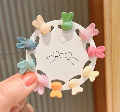 JIRIS Matte Candy Color Mini Size Claw Hair Clip Flower Star Frog Animal Cartoon Shape Bobby Pins Hairpins For Girls Kids