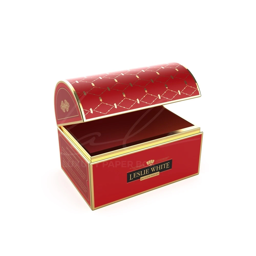 Customized Logo Paper Jewelry Suitcase Treasure Packaging Cardboard Treasure Chest Box