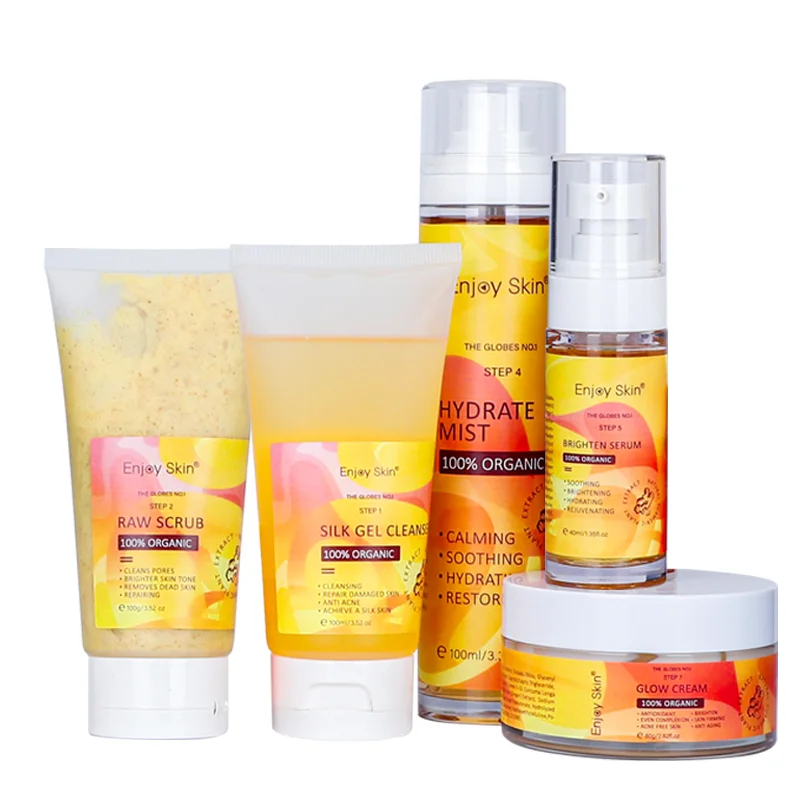 Wholesale Organic Vitamin C Tumeric Serum Whitening Turmeric Fade Dark Spots Skin Care Cream Turmeric Skin Care Set