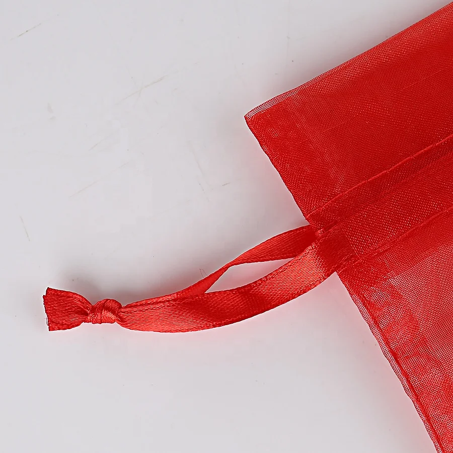 High Quality Red Organza Bag Perfume Packaging Pouch Custom Logo