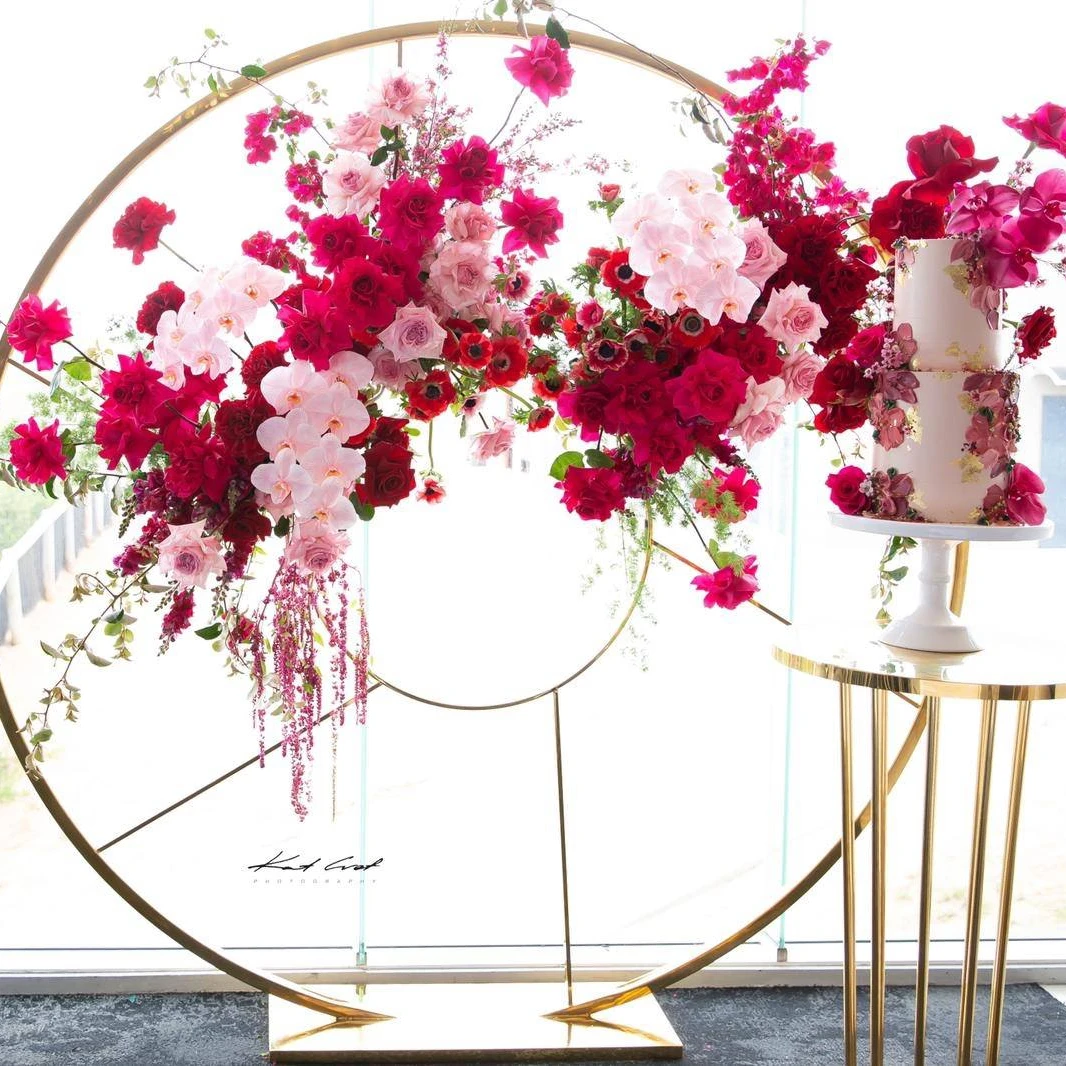 D-BAL001 New artificial real touch flower arrangement latex rose flower for wedding metal arch back drop birthday decor stand