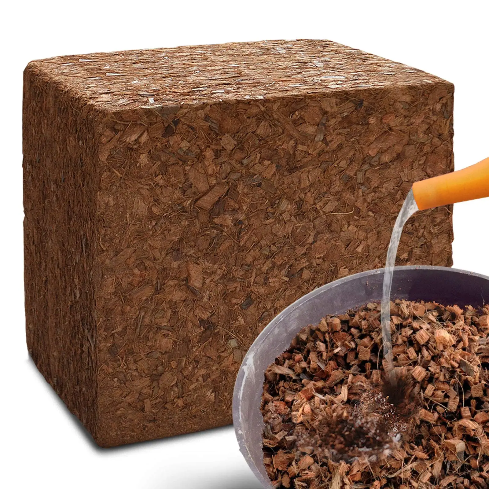 Compressed Natural 5kg Coir Chip Brick Block Coconut Coco Husk