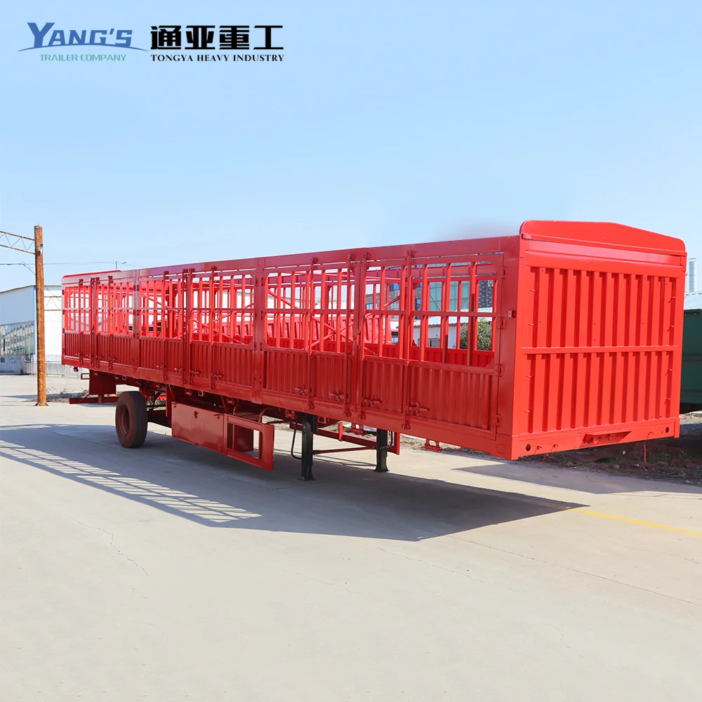 Heavy Transportcargo 3 Axles Live Stock Cattle Transport Fencestake Semi Trailer