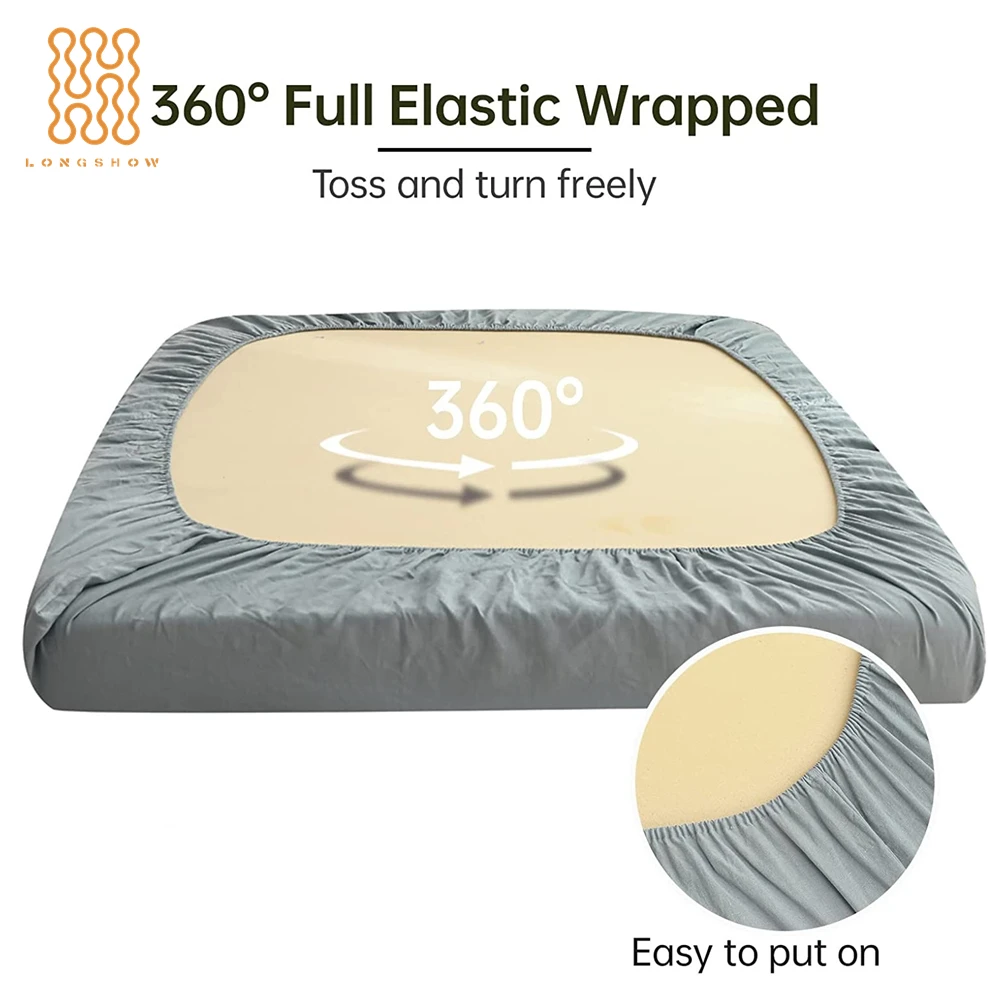 Breathable and Durable Cotton Linen Blend bed sheet Set 55% French Linen and 45% Long-Staple Cotton