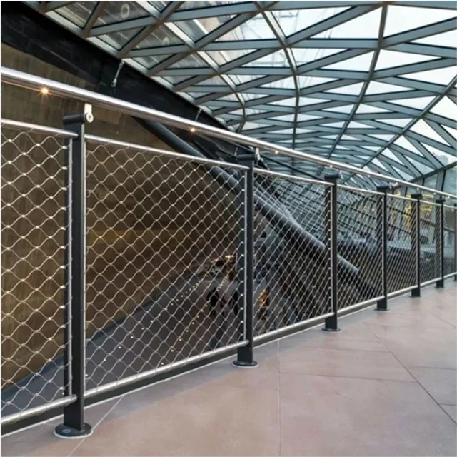 316 Stainless Steel Wire Rope Mesh Netting Inox Cable Flexible Green Wall Balustrade Zoo Aviary Safety Stair Rail Zoo Aviary