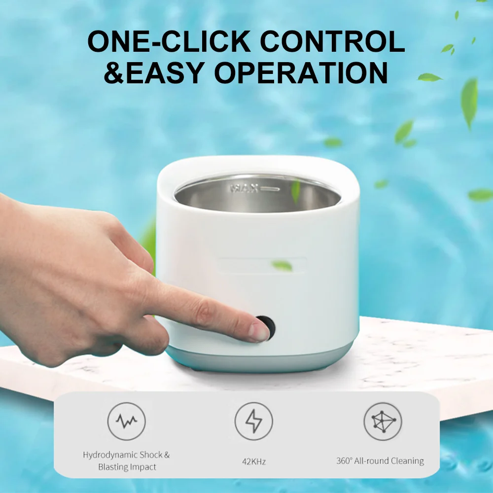 Home Use Mini Portable Ultrasonic Cleaner UV Cleaning Dental False Teeth Aligner Retainer Mouth Guard Dental Cleaning Machine