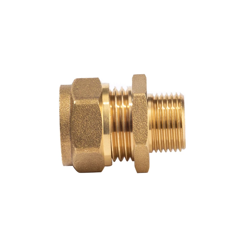 Forged Brass Biconical Fitting With Brass Ring Brass Pipe Connector Copper Fitting Reducing Straight