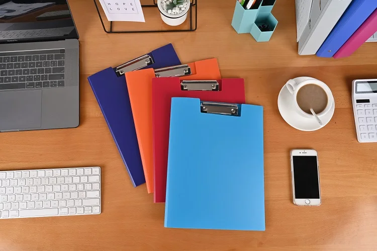 Schools Hospitals Office Supplies Custom A4 File Clip Board Menu Clipboard Double Foldable