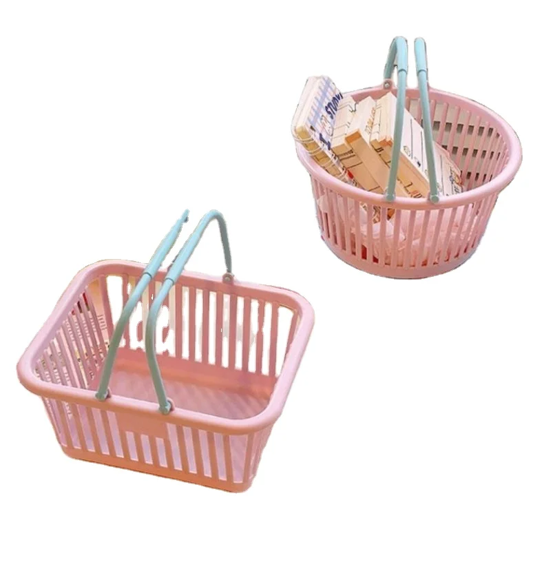 Cute Mini desktop Organizer Basket Student Stationery Pen Holder Toiletries Organizer Box Portable Organizer Basket