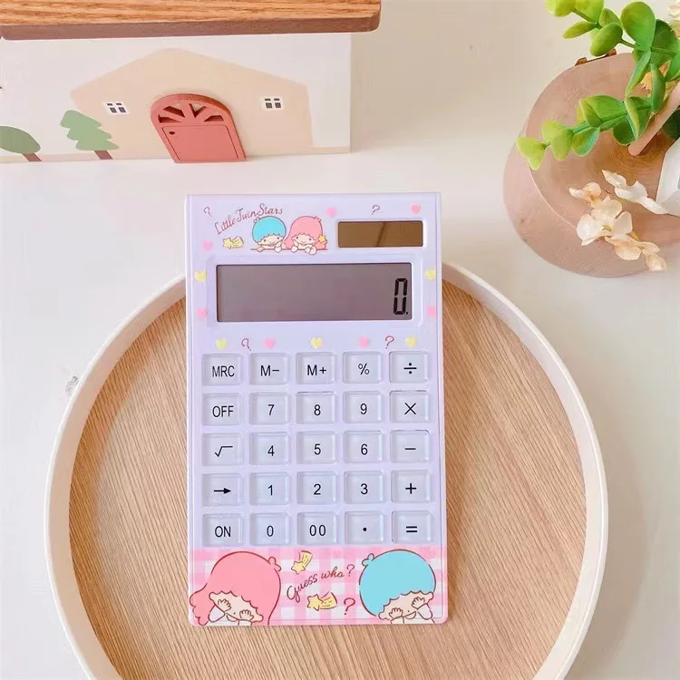 New Cute Sanrio Kuromi Solar Calculator Student Supplies Girl Gift