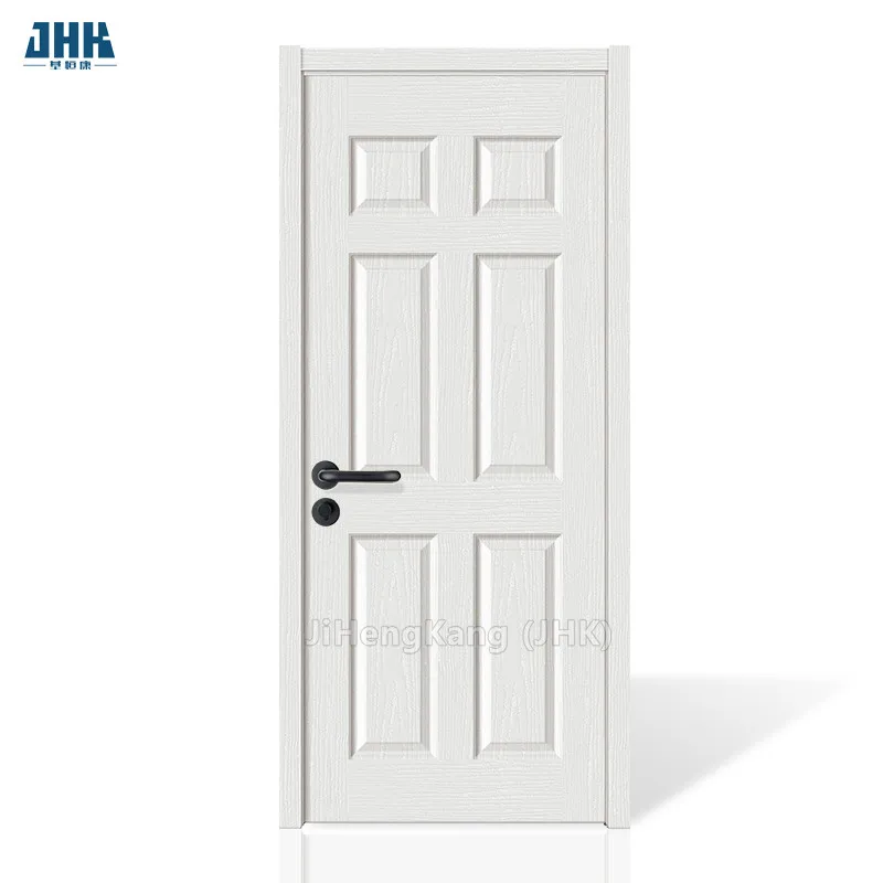 JHK-006 текстура белая дверь дизайн деревянная Межкомнатная бейсболки 6 панели пустотелые МДФ двери