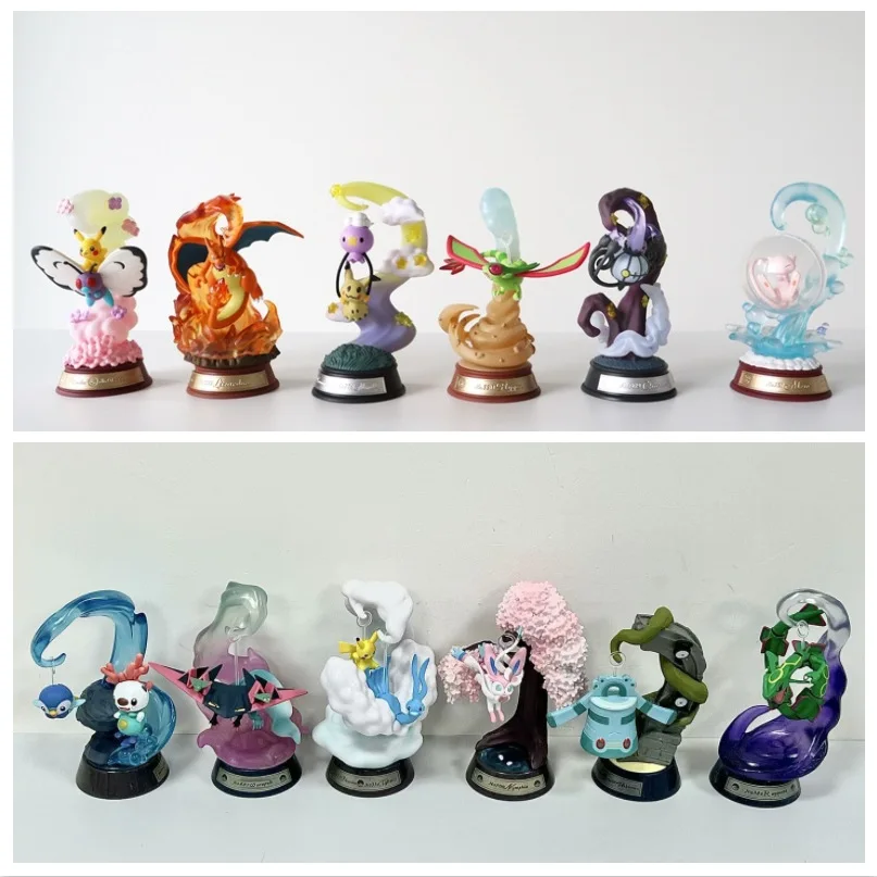 12 sets High Quality Pokemoned Anime Figures Toy Charizard Mewtwo Pokemoned Blind box Boxed egg Pokemoned Action Figure