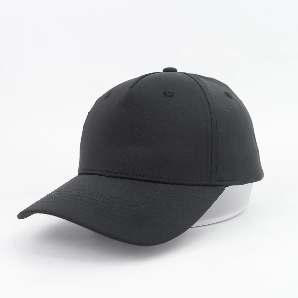 Custom 5 Panel Quick Dry Flex Fitted Mens Hats Waterproof Performance Laser Holes Polyester Perforated Golf Fitted Baseball Cap
