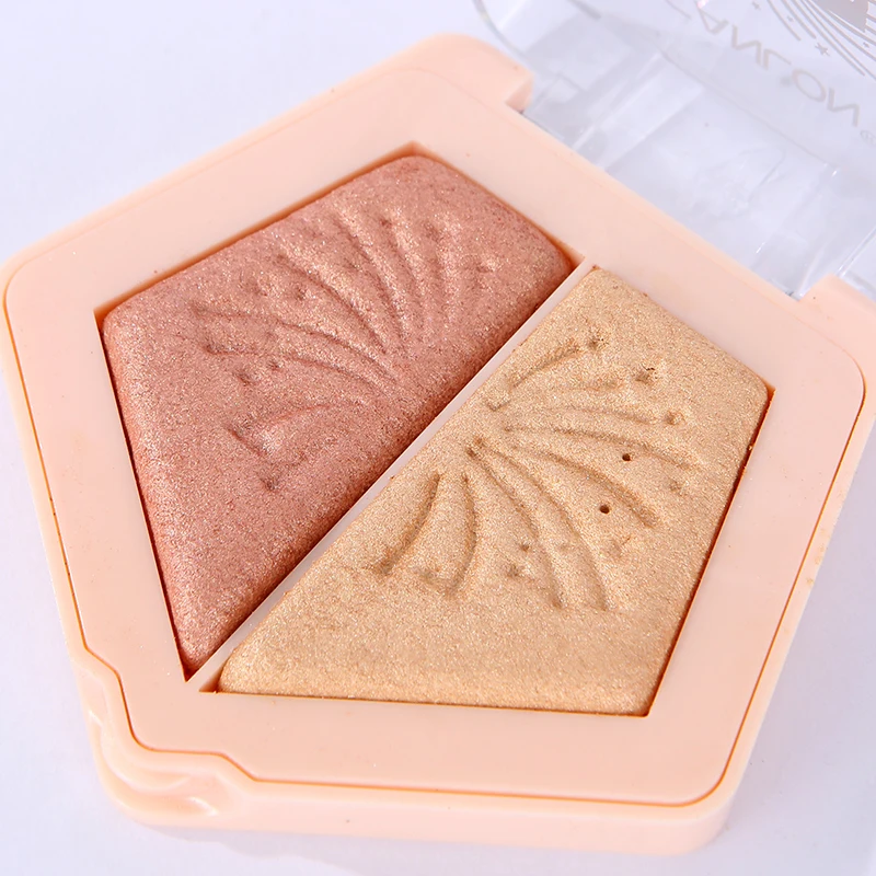 Latest Design 2 in 1 Private Label Baking Powder Highlighter Makeup Gold Bronze Highlighter Powder Face & Body Beauty