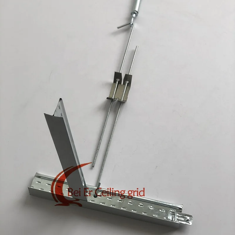 Foshan Building Materials Ceiling Decoration Flat Metal Spring Clips T24 Grid Ceiling Tee Grid