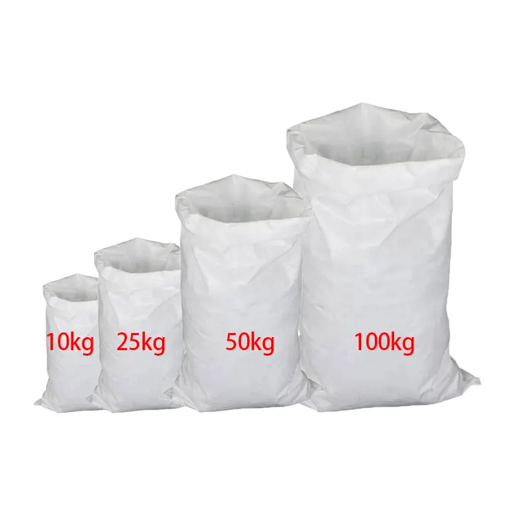 15Kg 25Kg 50Kg 100Kg White Color Polypropylene PP Woven Sack Bags For Grains Rice Flour