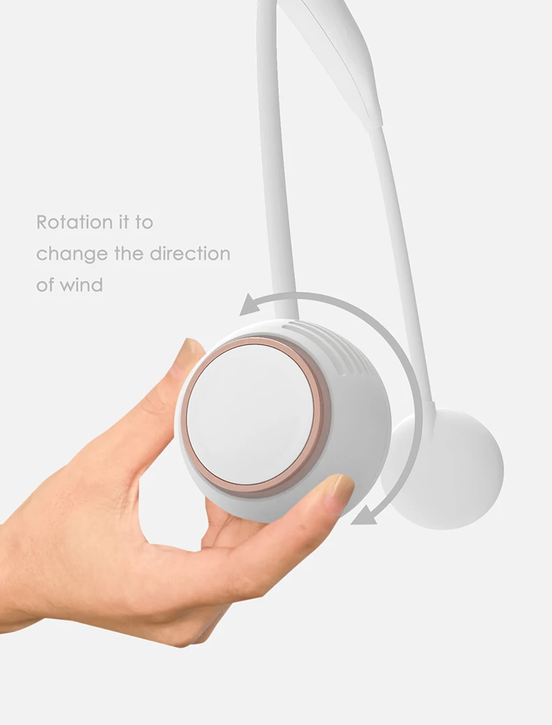 2023 hot sell new design outdoor Leafless without blade air cooler mini summer portable usb personal rechargeable neck fan