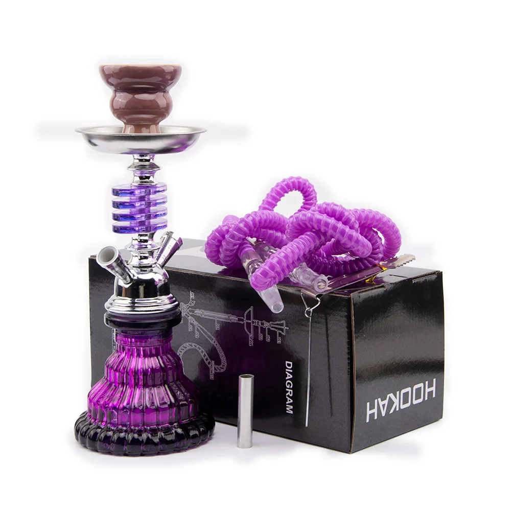 Stick Stem Laziza Megahed Portable Hookah Wholesale Crystal Wave Bottle Flower Hookah Set Narguile Huka Vandpibe Vattenpipa