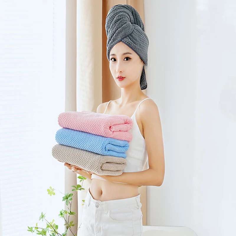 Multifunctional Extra Large Super Absorbent Thick Hair Wrap Quick Dry Soft Microfiber Hair Drying Towel Turban Bath Towel