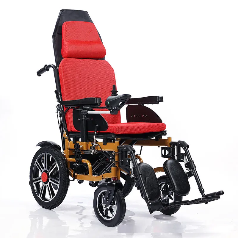 Power Foldable Back Electric Folding wheelchair bed Aluminum Alloy wheelchair bed wheel for Rehabilitation Equipment