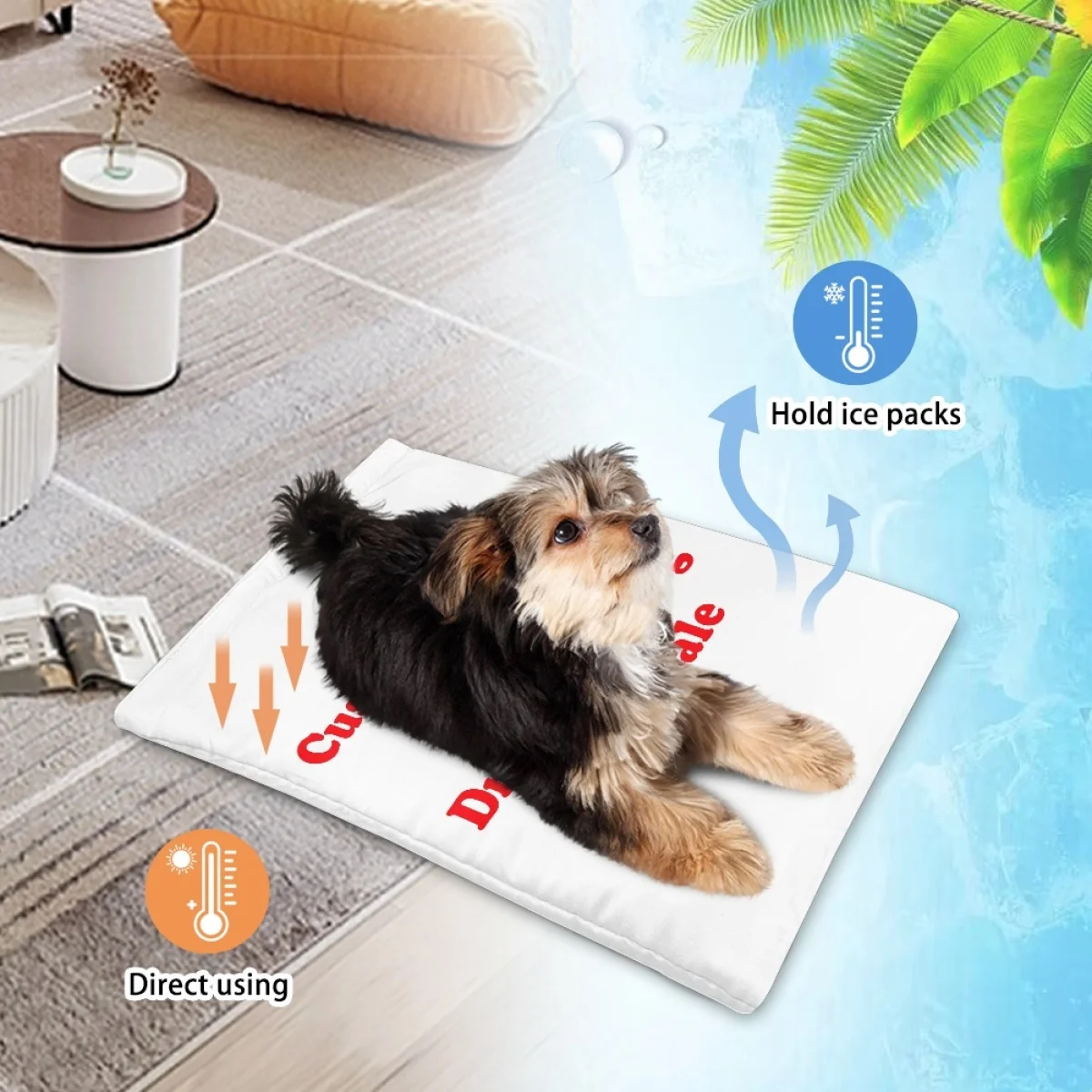 Print On Demand Custom Summer Pet Cooling Mat Dog Ice Cooling Bed Breathable Sleeping Pad Wholesale High Quality Teddy Mattress