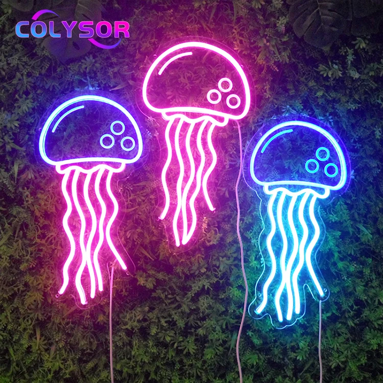 Ocean Shark Jelly Fish Dolphin Custom Indoor Decoration Lamp Acrylic Board LED Neon Sign Light