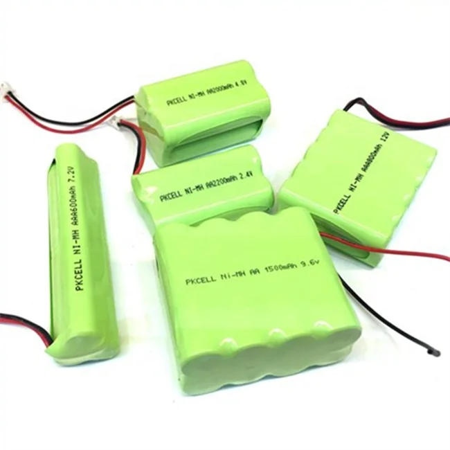 Industrial support used  AA2000mAh Ni-Mh 12 volt rechargeable battery pack with wire and connector