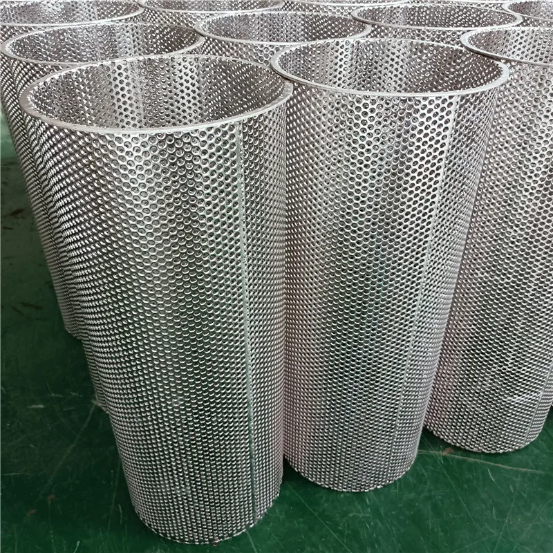 two layers sinttered Stainless Steel Perforated Metal Mesh filter Cylinders