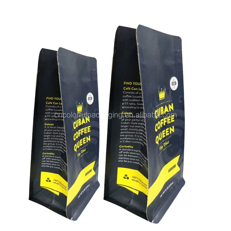 Cheap Price Resealable Plastic Food Packaging Custom Flat Bottom Pouch Coffee Bag with valve