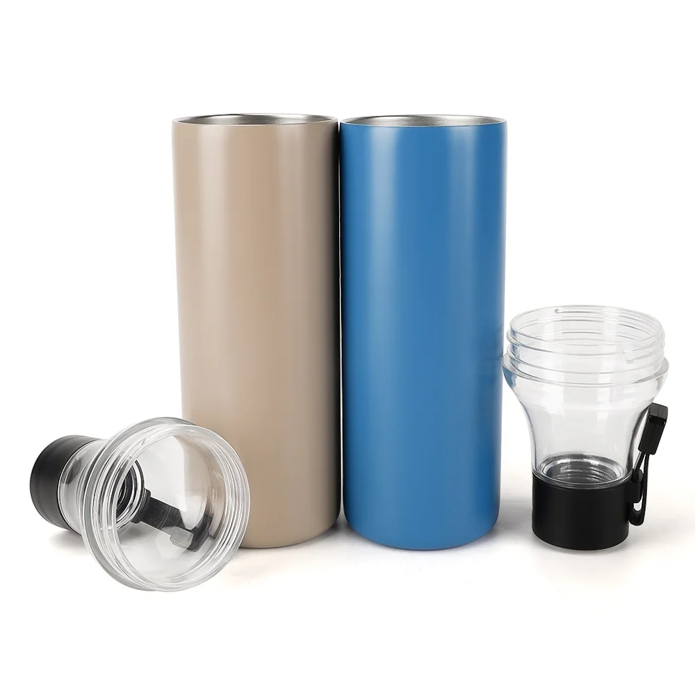 Welford New Design Stainless Steel Double Wall 2 In 1 Insulated Vacuum Flask With Removable Lid Tumbler