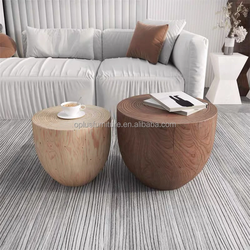 latest contemporary design wholesale high quality customized home living tapered base round high walnut coffee table